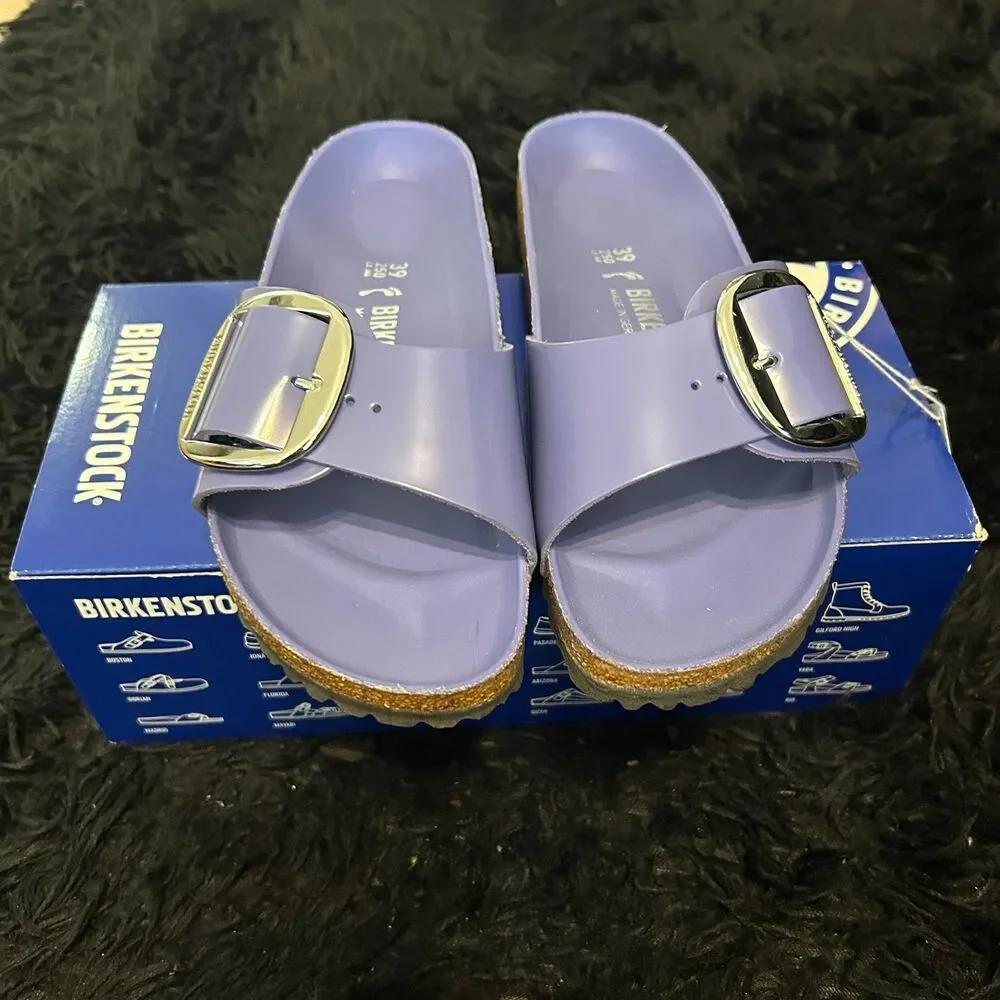BIRKENSTOCK Madrid big buckle purple leather sandals shoes women's eur 39 new